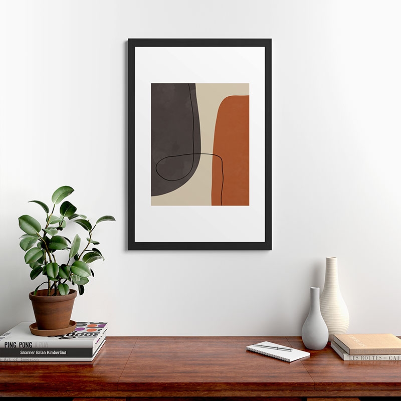 Modern Abstract Shapes Ii by Alisa Galitsyna - Framed Art Print Classic Black 24" x 36" - Image 1