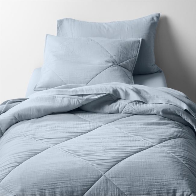 Supersoft Gauze Organic Cotton Sky Blue Twin XL Quilt - Image 0