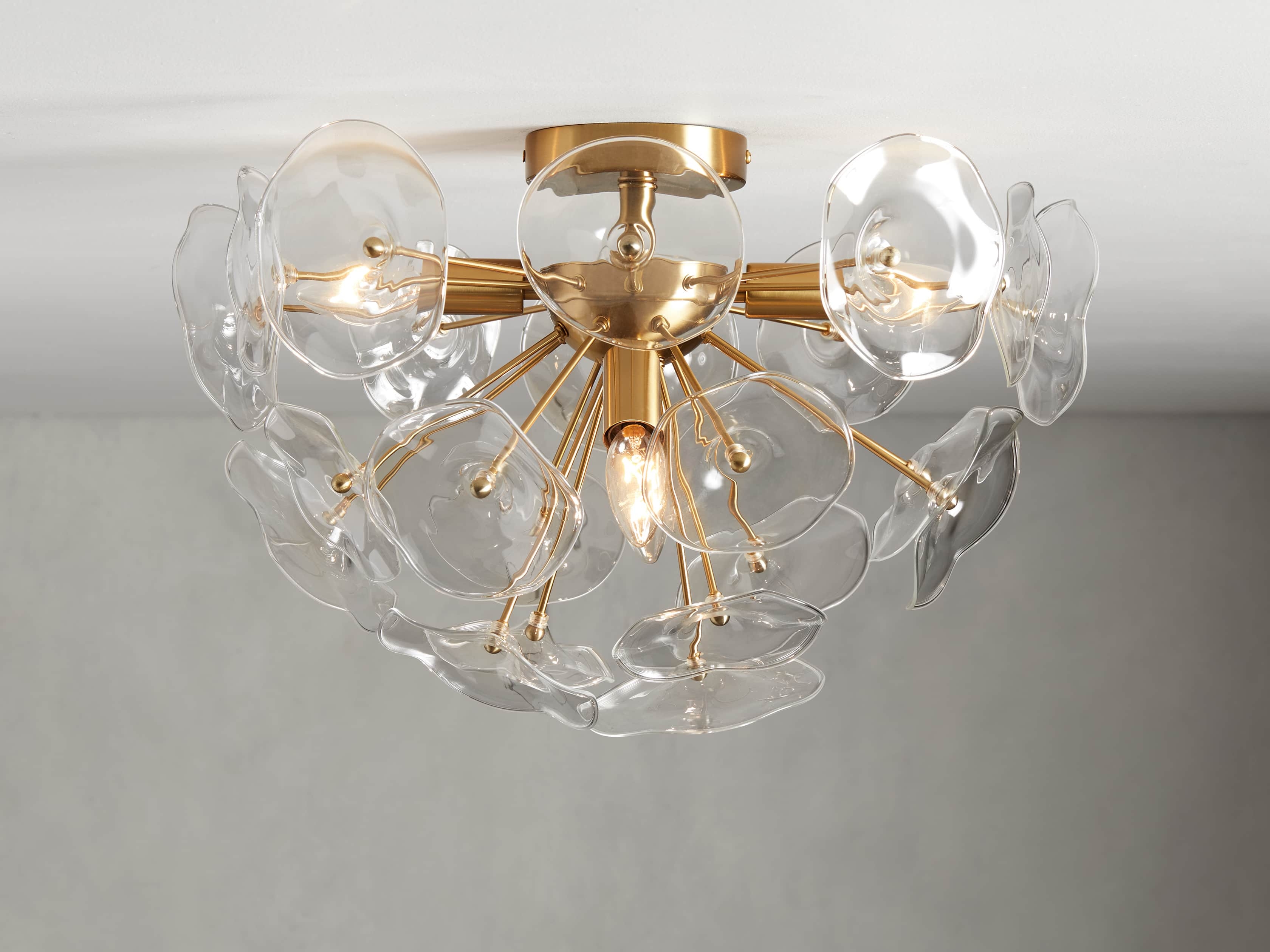 Lily Flush Mount in Glass Brass - Image 0