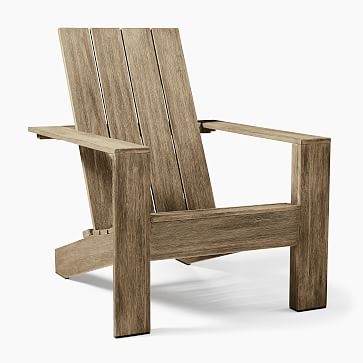Portside Outdoor Adirondack Chair, Weathered Gray - Image 3