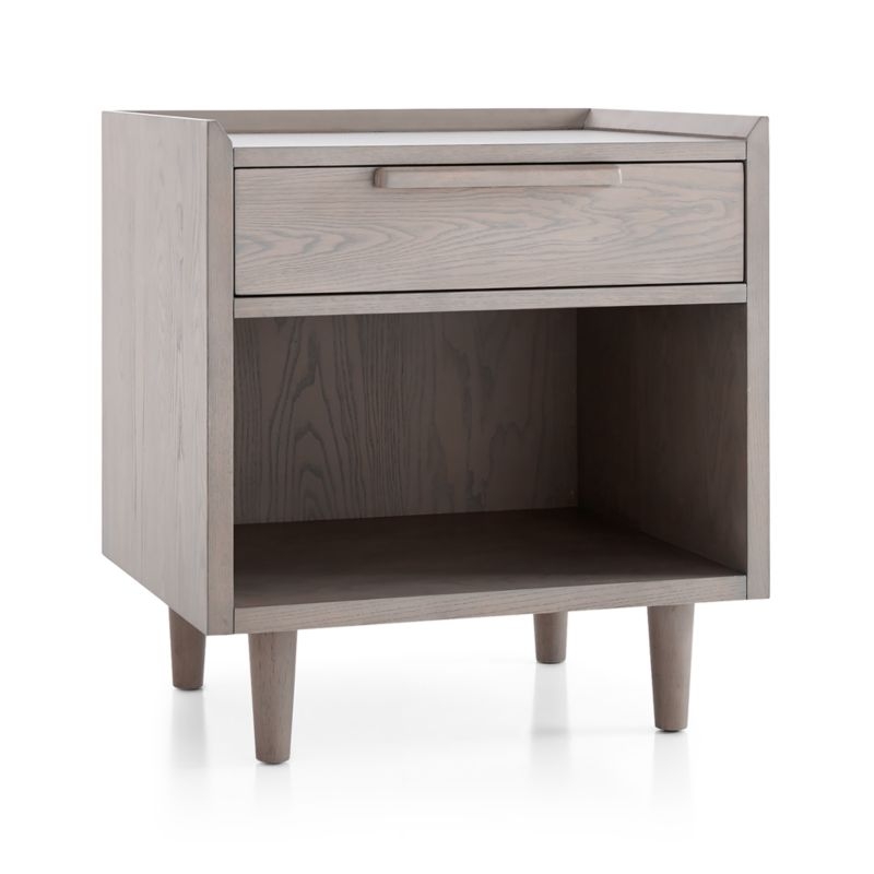 Tate Stone Grey Wood Nightstand - Image 4