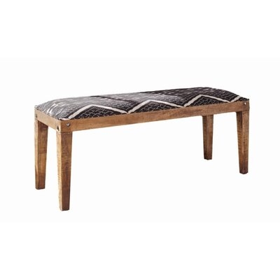 Serene Rectangular Upholstered Bench Natural And Navy By Coaster - Image 0