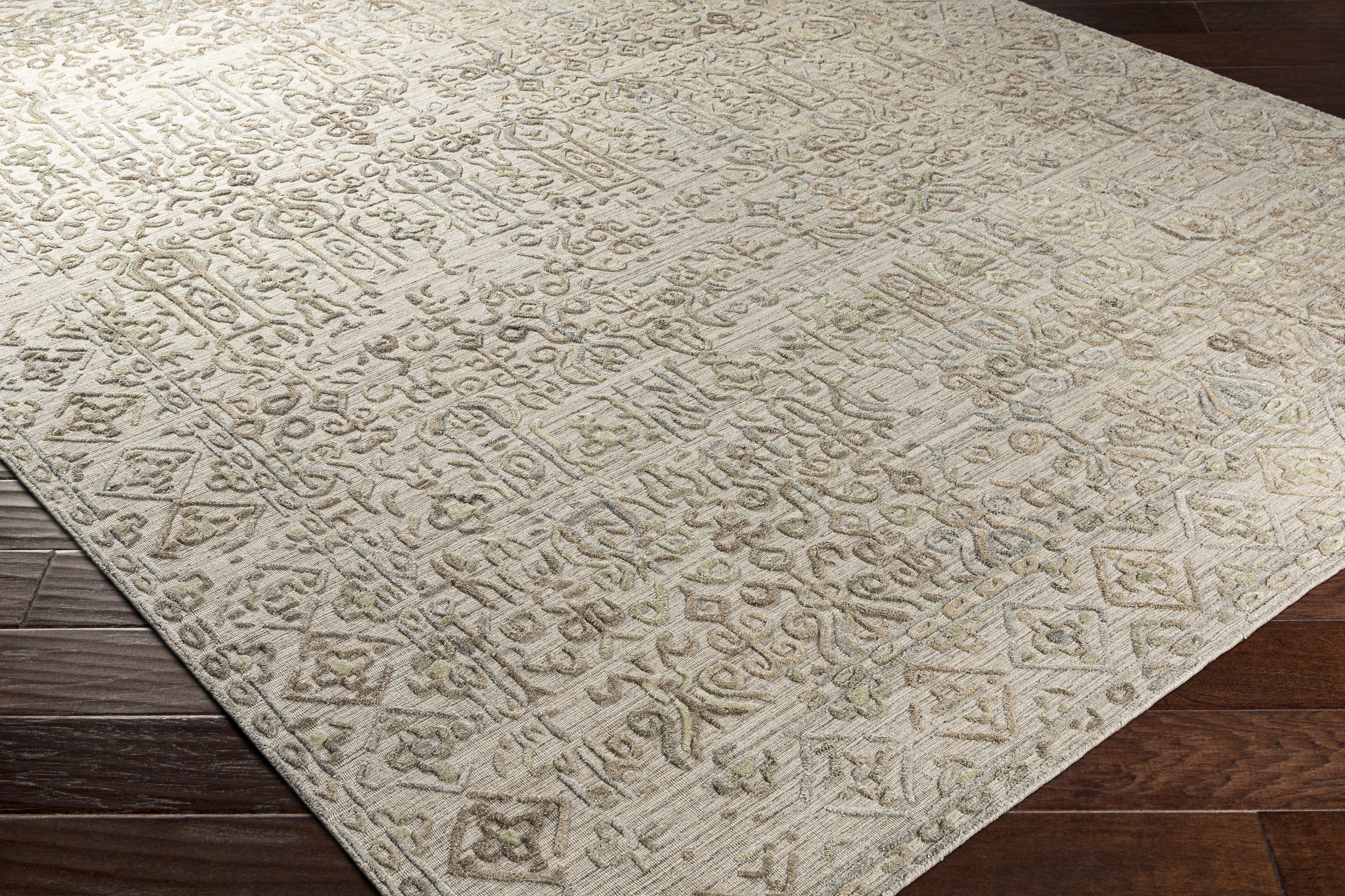 Makalu Green Indoor 6' x 9' Handmade Rug - Image 5