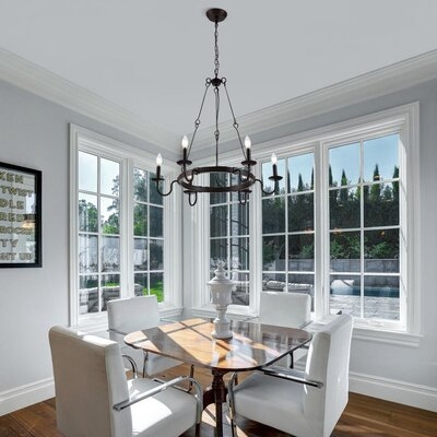 28.7 Inches Farmhouse Chandeliers For Dining Rooms,Vintage Rustic Wood Kitchen Lighting - Image 0