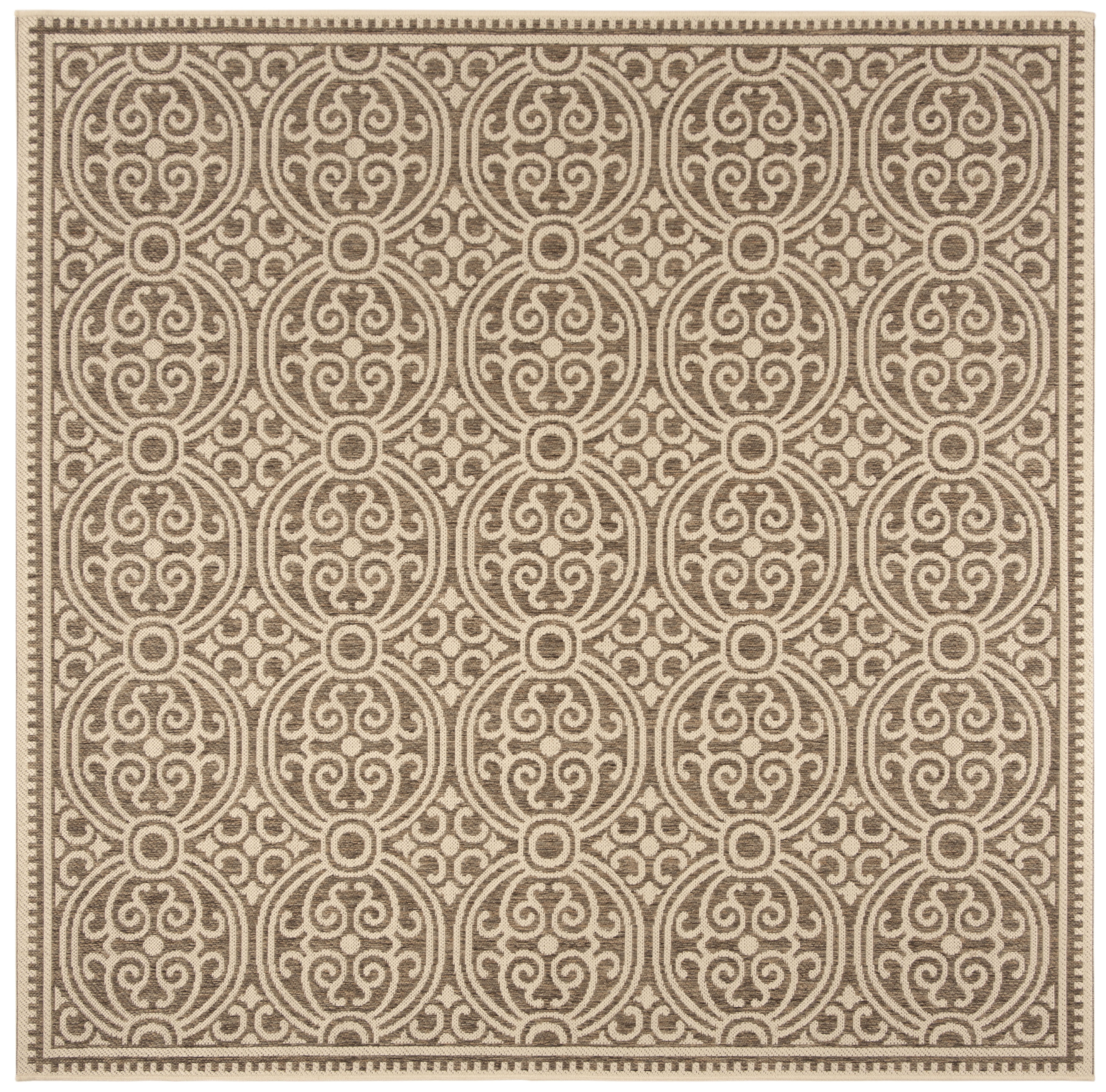 Arlo Home Indoor/Outdoor Woven Area Rug, LND134C, Cream/Beige,  6' 7" X 6' 7" Square - Image 0