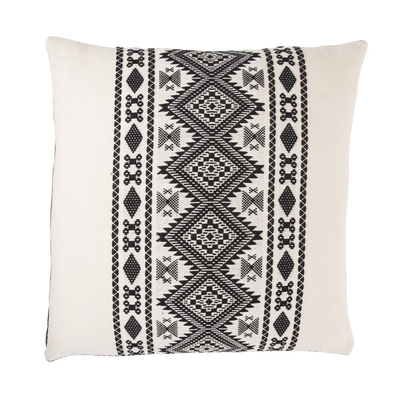 Marcos Tribal Black/ White Throw Pillow 22 Inch Fill Material: Polyester - Image 0