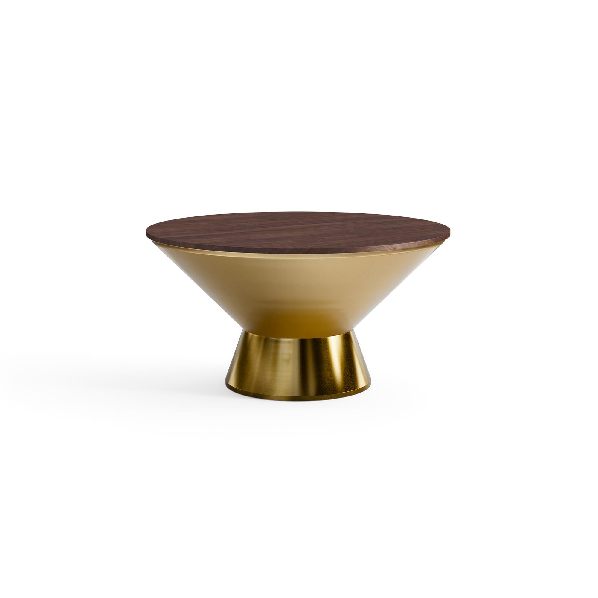 Kettle Coffee Table - Brass - Metal / Walnut - Wood - Image 0