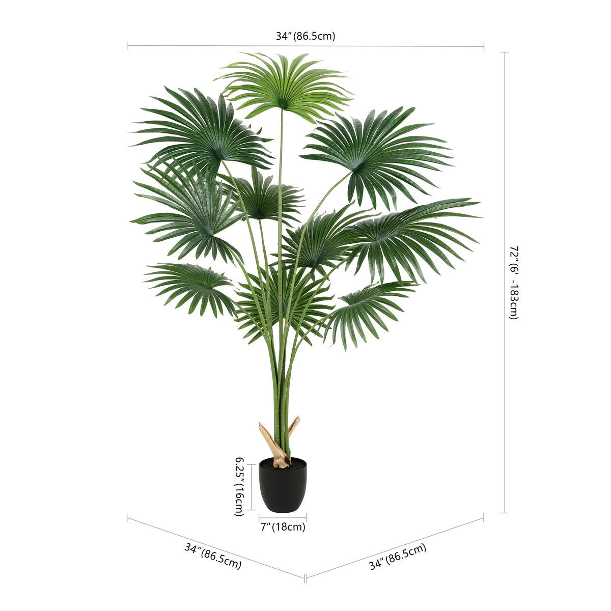 Safavieh Faux 72" Potted Palm Tree - Image 4