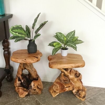 Gerrity Solid Wood Tree Stump End Table - Image 0