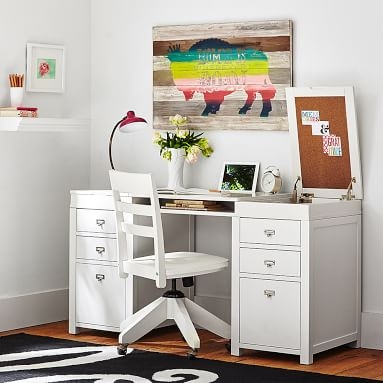 Customize-It Project Storage Pedestal Desk, Simply White - Image 2