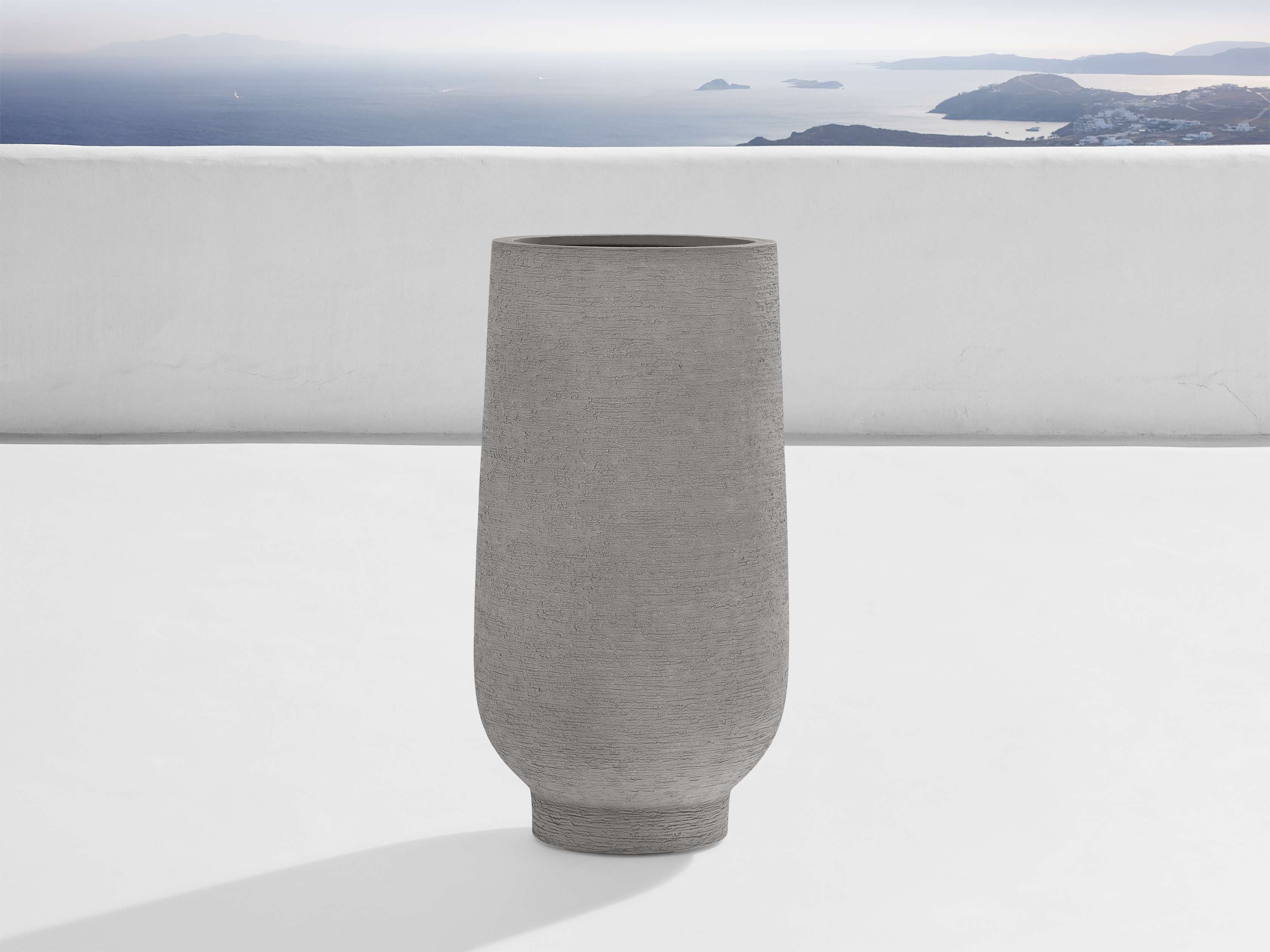 Como Outdoor Tall Planter in Stone Gray  Pumice/36" - Image 0
