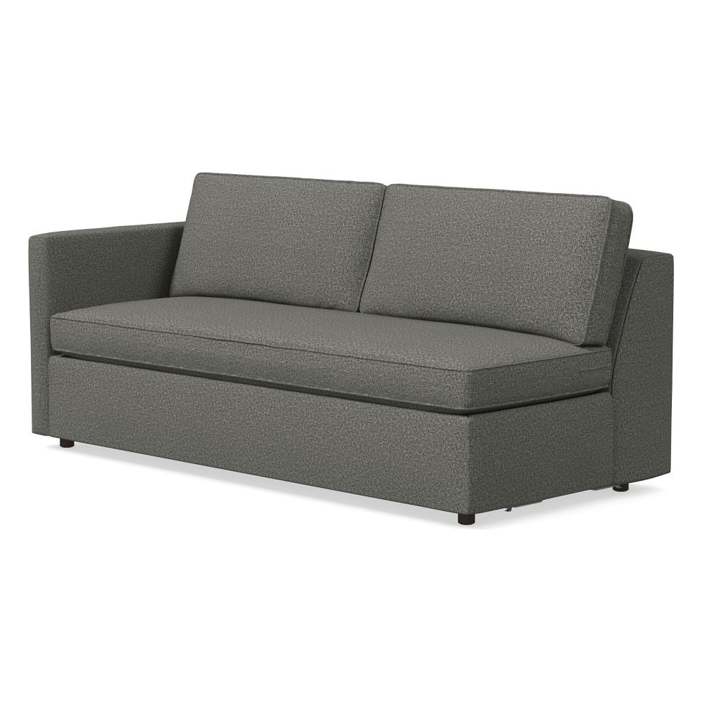 Harris Petite Left Arm 75" Sofa Bench, Poly, Performance Twill, Slate, Concealed Supports - Image 0