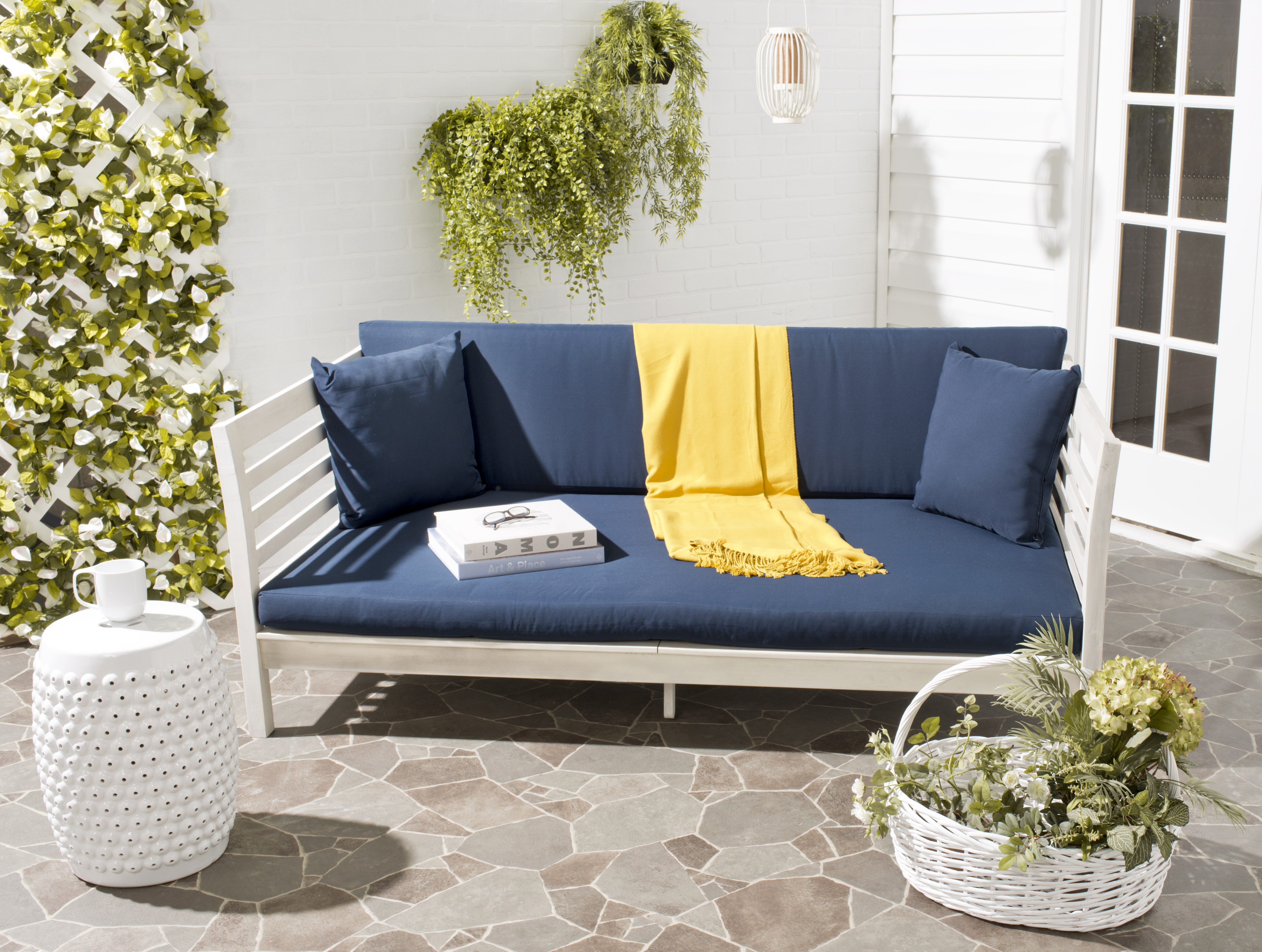 Malibu Daybed - Antique White/Navy - Arlo Home - Image 3