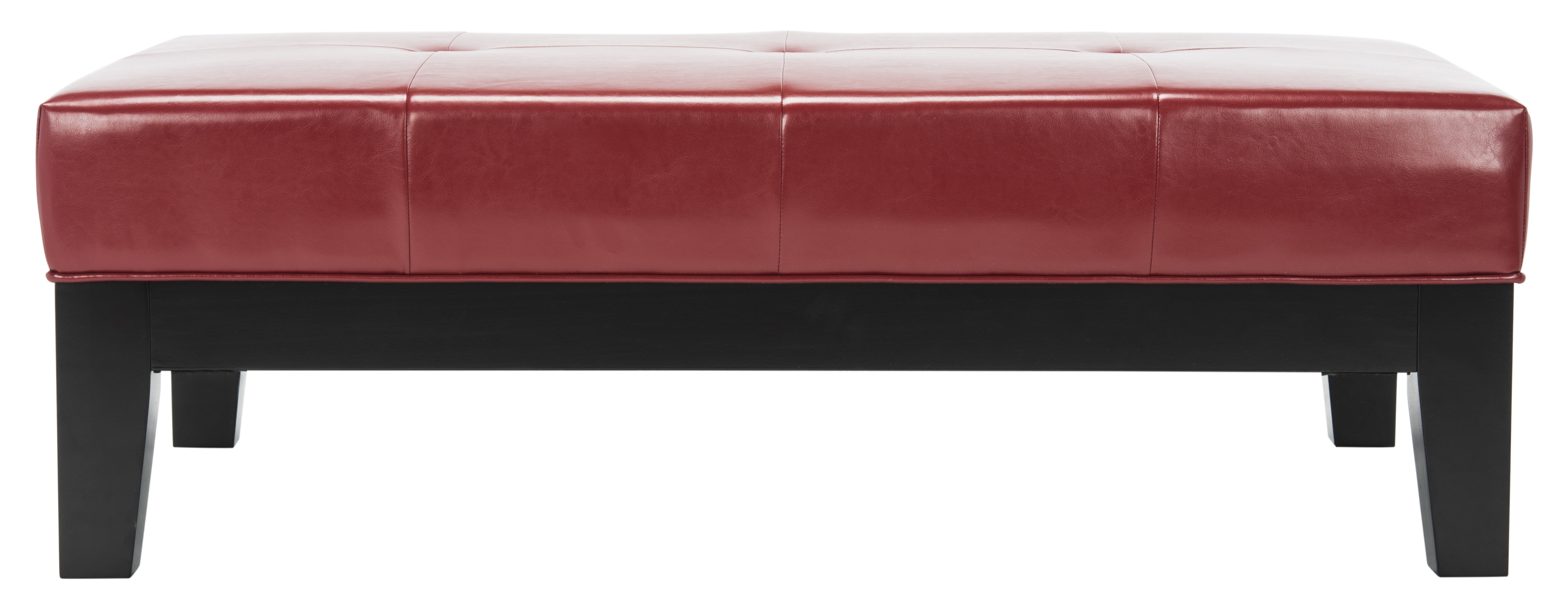 Jordan Cocktail Ottoman - Black/Red - Safavieh - Image 3