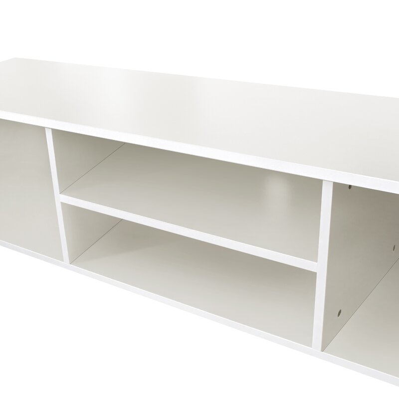 TV Stand with 2 Storage Cabinets, White - Image 7