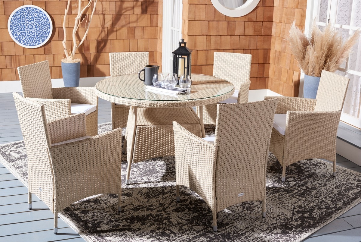Challe Dining Set - Beige/White - Safavieh - Image 1