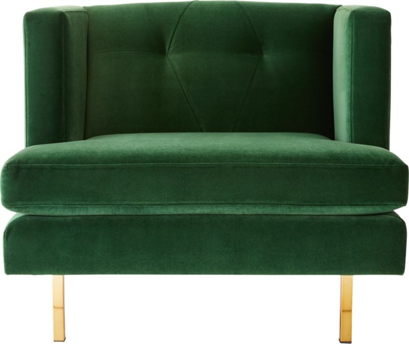 Avec Emerald Green Chair with Brass Legs - Image 1