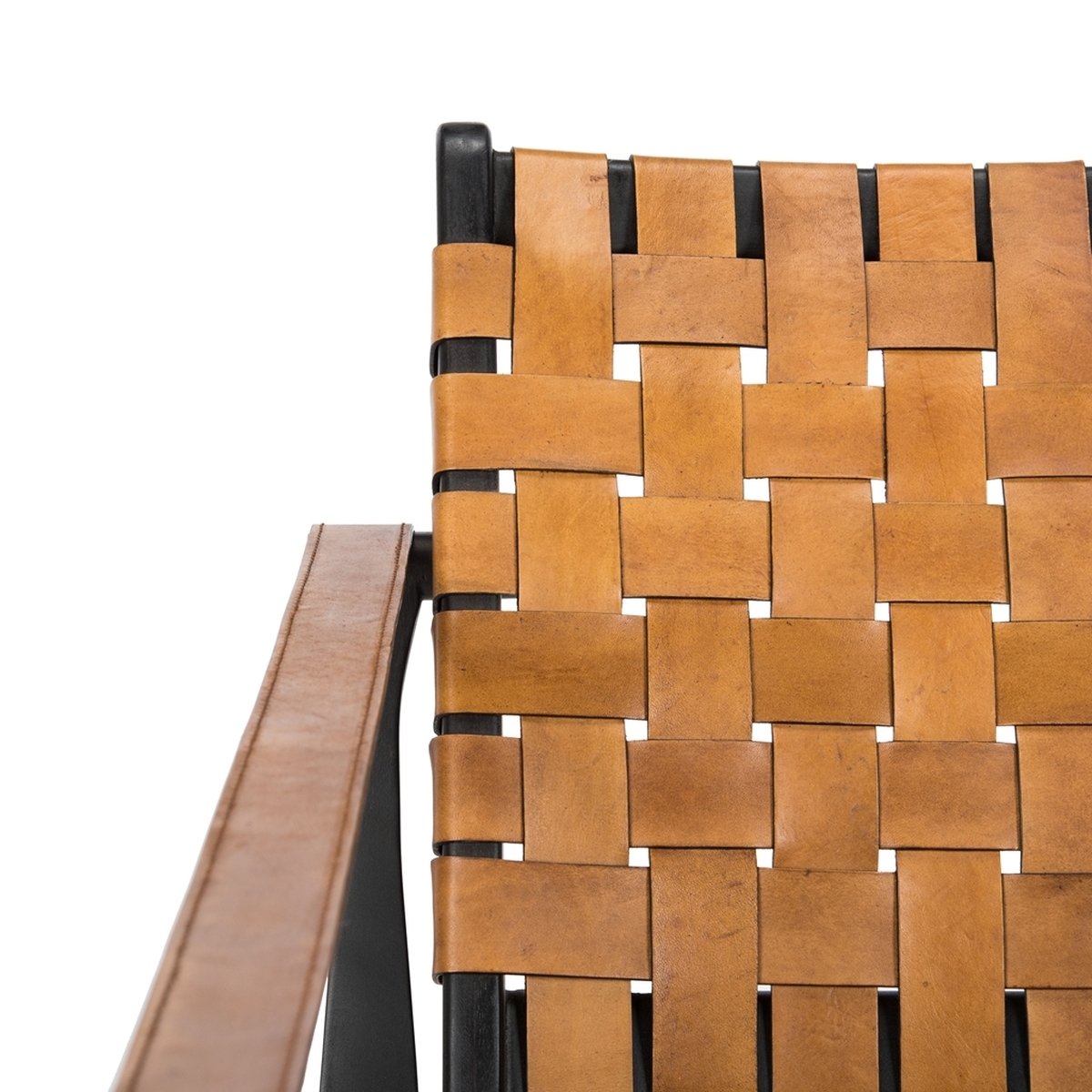 Dilan Leather Safari Chair - Brown/Black - Image 8