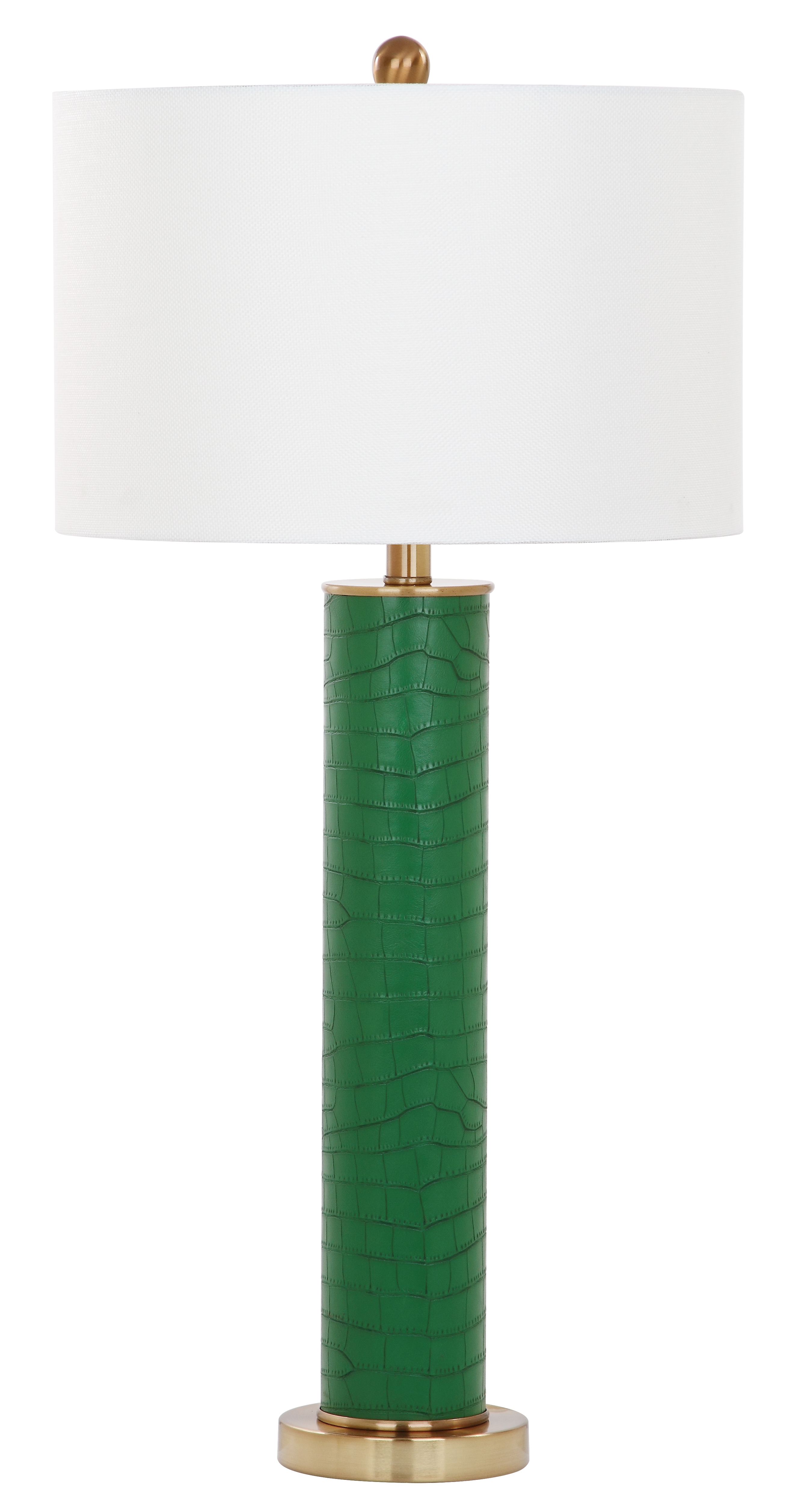 Ollie 31.5-Inch H Faux Alligator Table Lamp - Dark Green - Arlo Home - Image 1