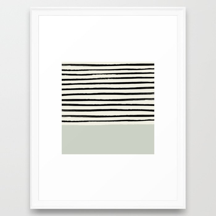 Coastal Breeze X Stripes Framed Art Print by Leah Flores - Scoop White - MEDIUM (Gallery)-20x26 - Image 0