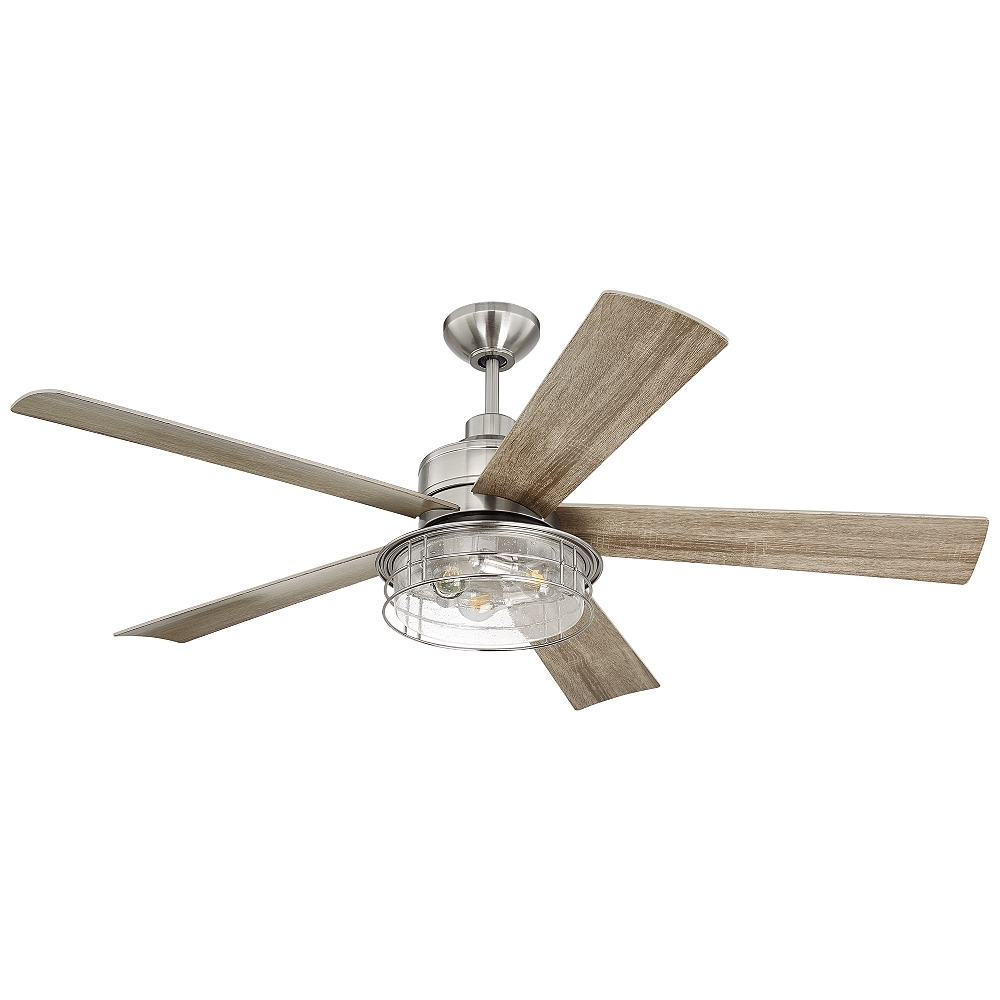 56" Craftmade Garrick LED Wet Ceiling Fan in Brushed Nickel - Style # 97F58 - Image 0