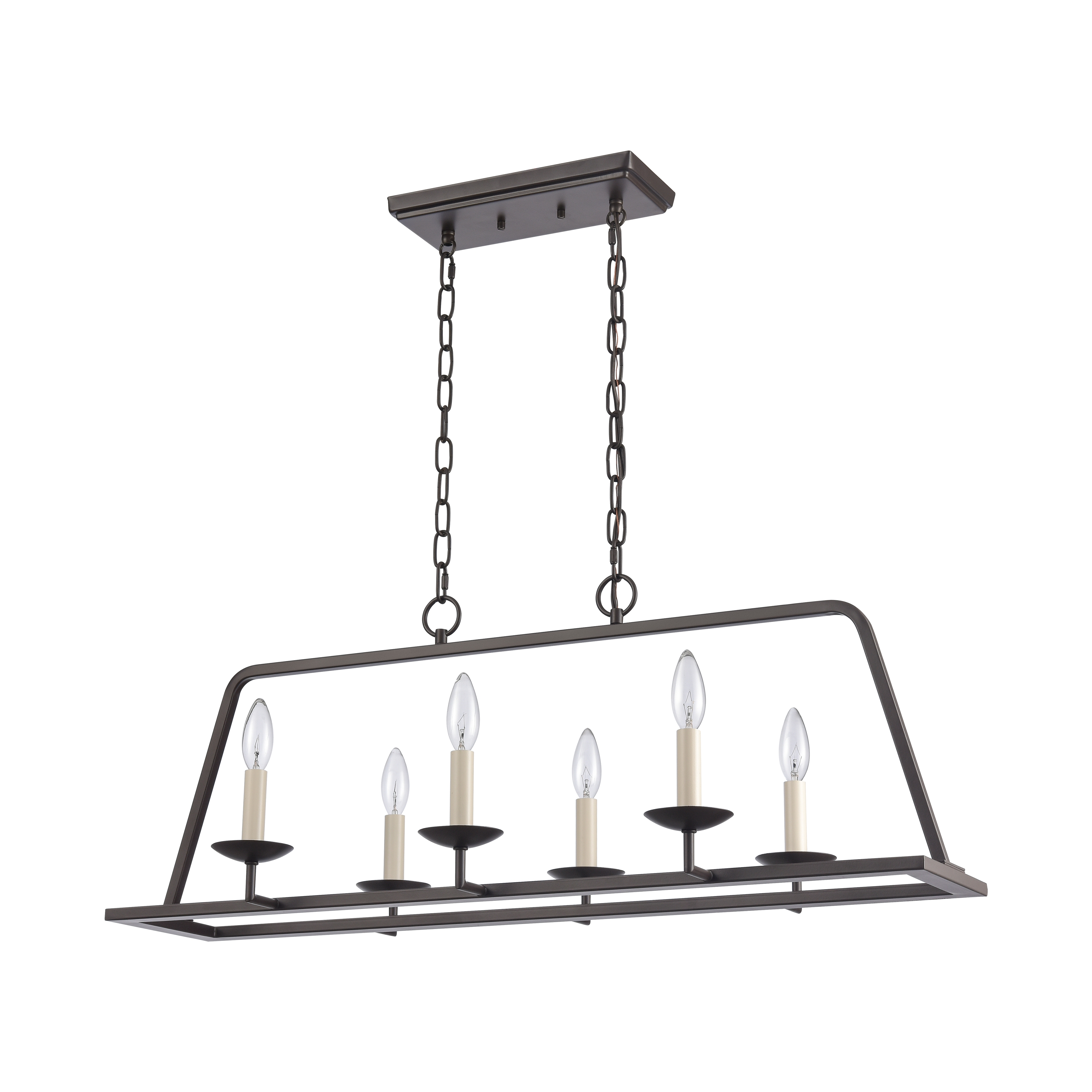 Joanie 34'' Wide 6-Light Linear Chandelier - Old Bronze - Image 5