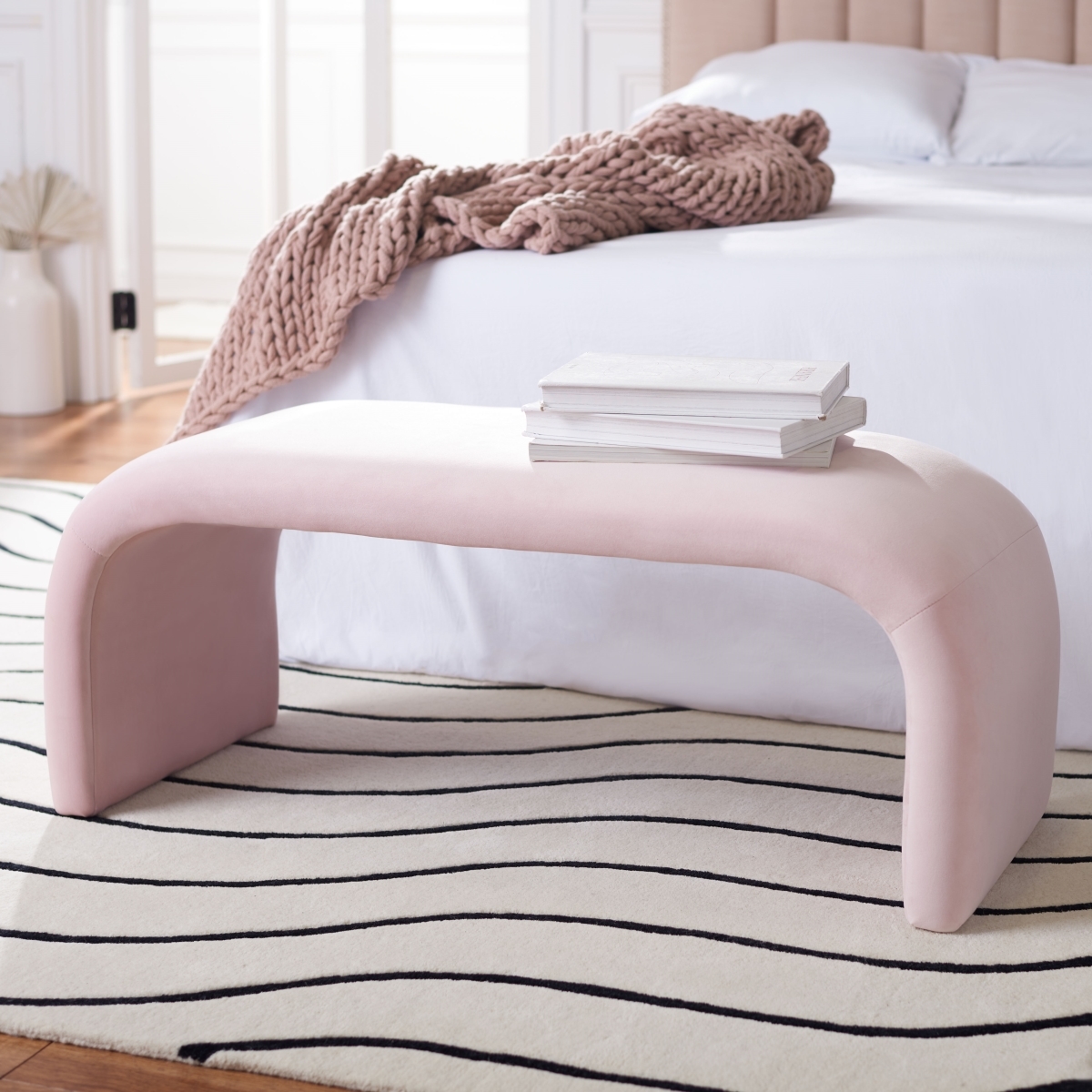 Tenko Bench - Light Pink - Safavieh - Image 1