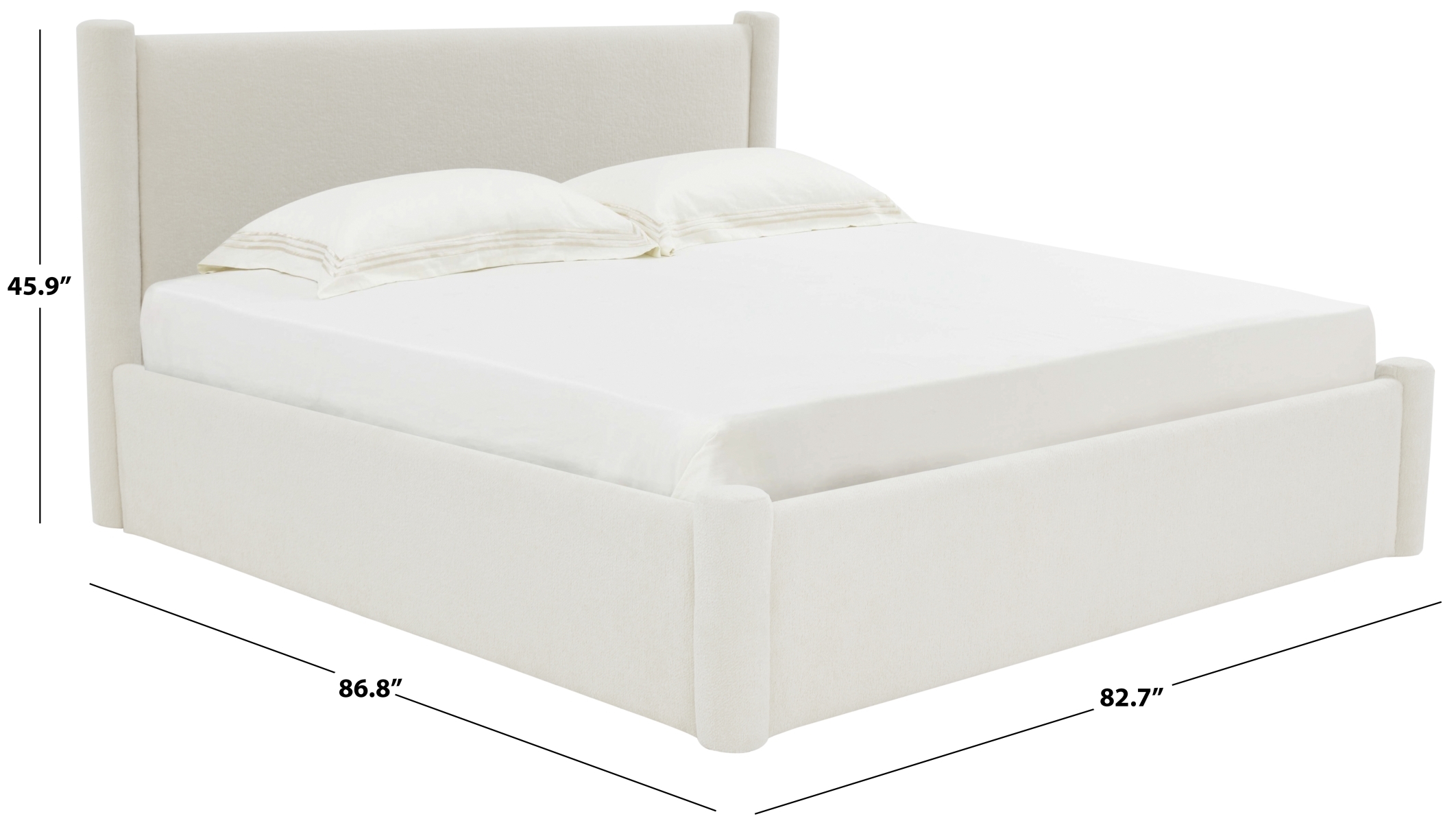 Blaine Boucle Bed - Creme - Image 5