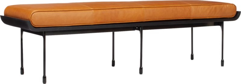 Juneau Leather and Metal Bench - Image 2