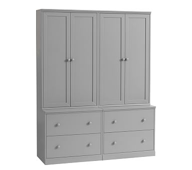 Cameron 2 Tall Cabinet &amp; 2 Double Drawer Base Set, Charcoal, Flat Rate - Image 0