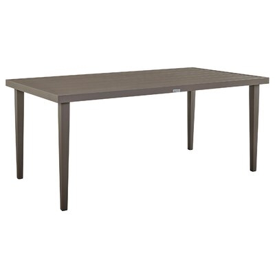 Outdoor Aluminum Dining Table With Rectangular Top, Brown - Image 0