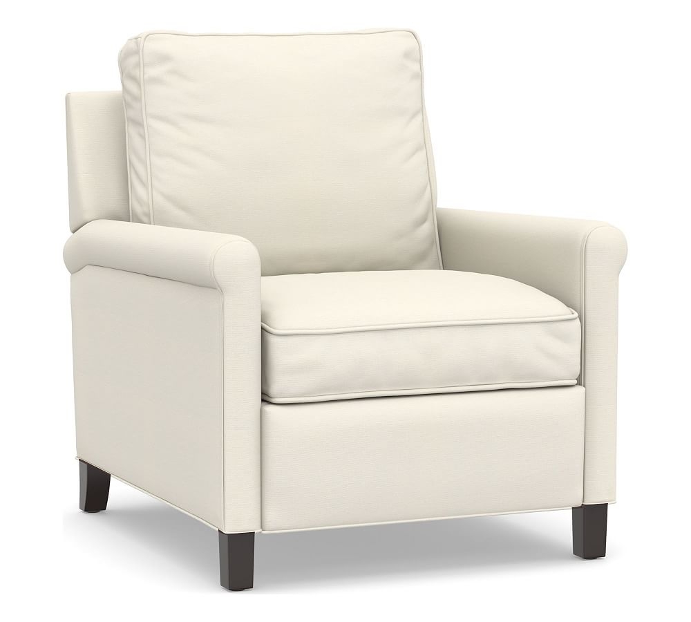 Tyler Roll Arm Upholstered Recliner, Polyester Wrapped Cushions, Textured Twill Ivory - Image 0