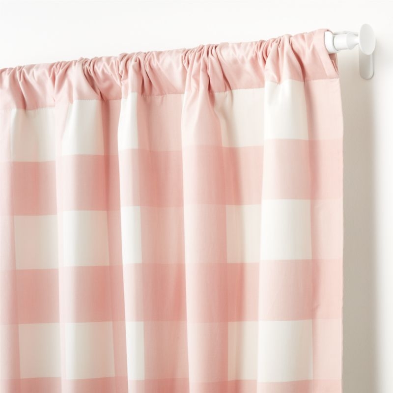 Pink Buffalo Check Cotton Blackout Window Curtain Panel 44"x96" - Image 3
