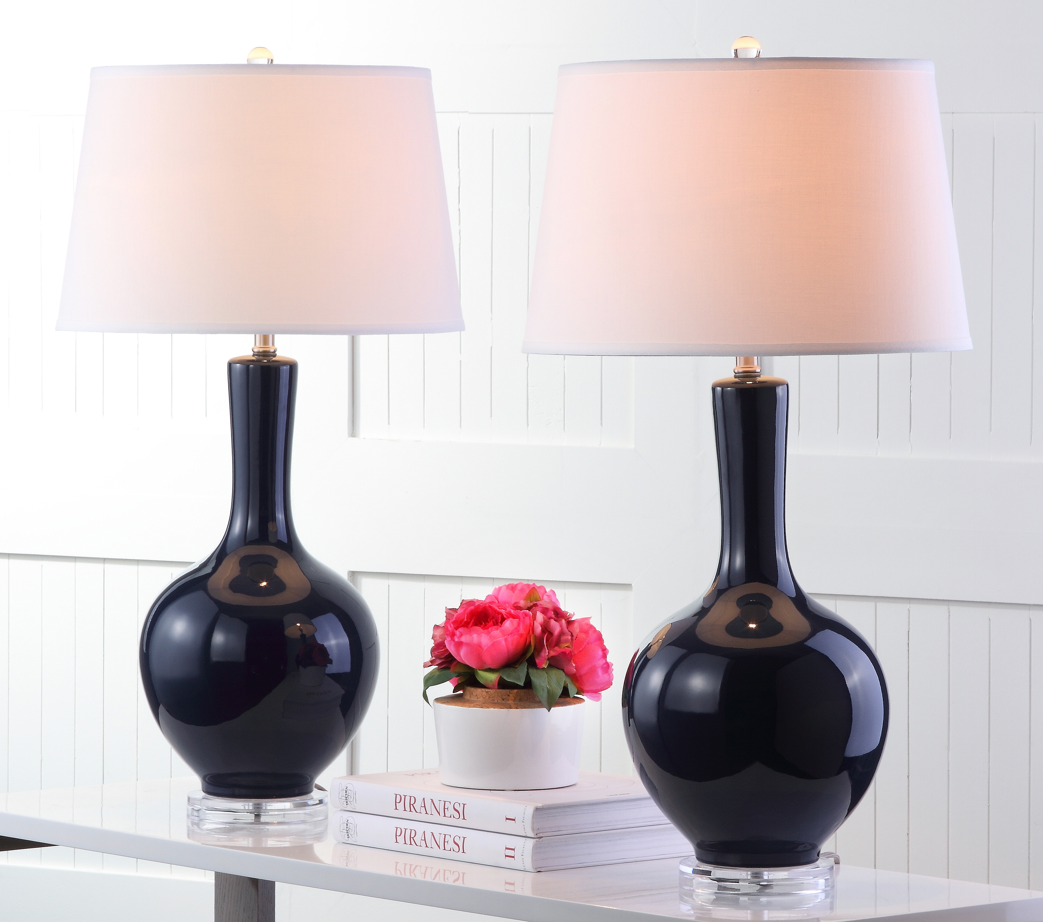 Blanche 32-Inch H Gourd Table Lamp - Navy - Safavieh - Image 7