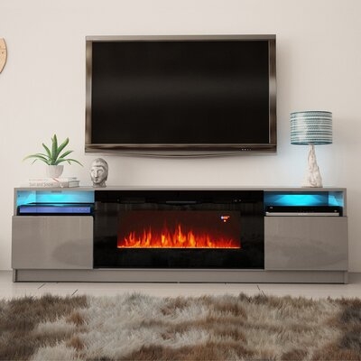 Delaine TV Stand for TVs up to 88" with Electric Fireplace Included - Image 0