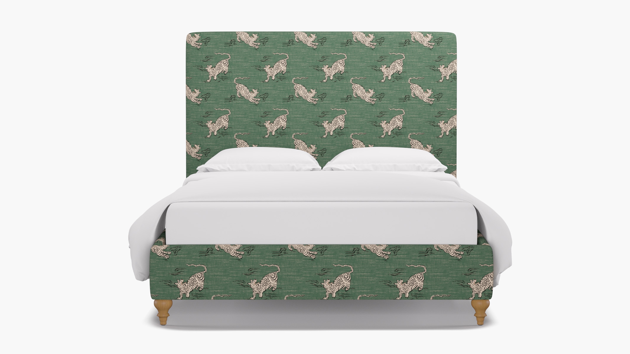 Classic Bed, Emerald Tigresse, Natural Traditional Turned Leg, Twin - Image 0