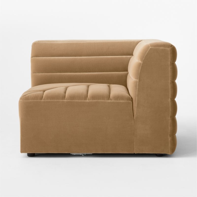 Strato Camel Velvet Corner Chair - Image 1