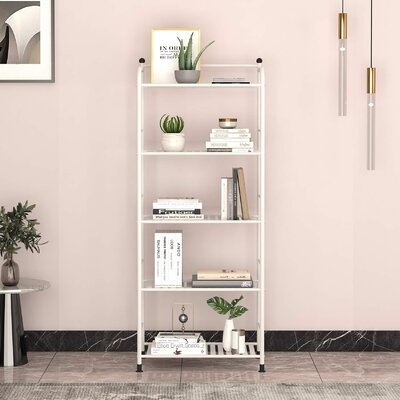 5 Floors Of Bathrooms Store Open Shelving Units. Free-Standing Metal Corner Shelves In Kitchen, Living Room And Hallway Measure 21.8 X 11.02 X 54.7 Inches - Image 0