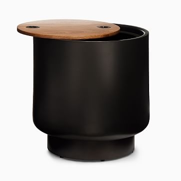 Drum Storage Side TableSide Table20x20 InchesMango/MetalAntique Brass/Dark - Image 2