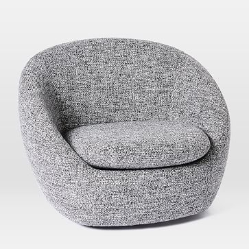 Cozy Swivel Chair, Chunky Melange, Charcoal, Set of 2 - Image 3