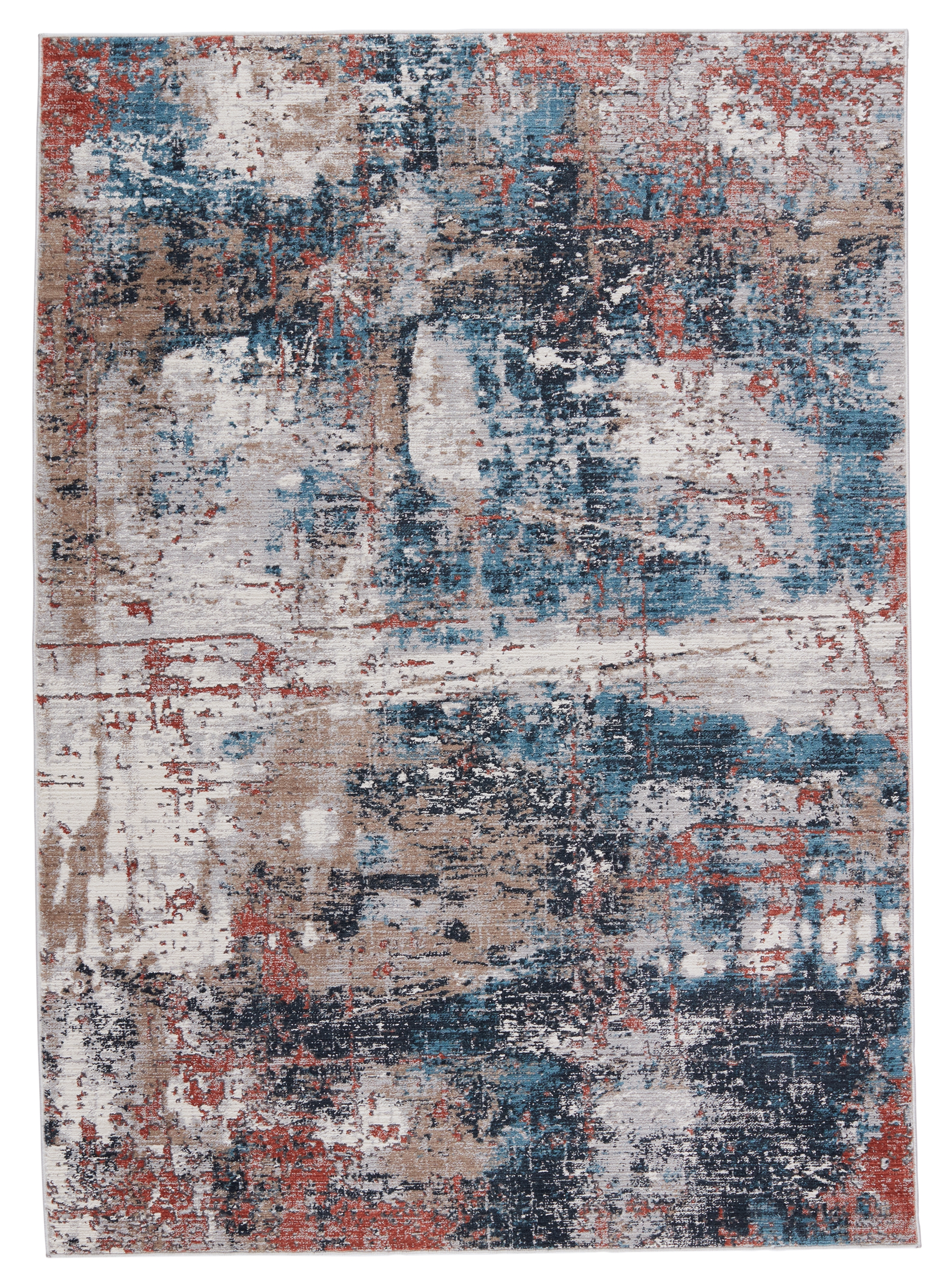 Vibe by Casiane Abstract Red/ Blue Runner Rug (2'6"X8') - Image 0