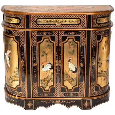 Gold Lacquer Cabinet - Cranes - Image 0