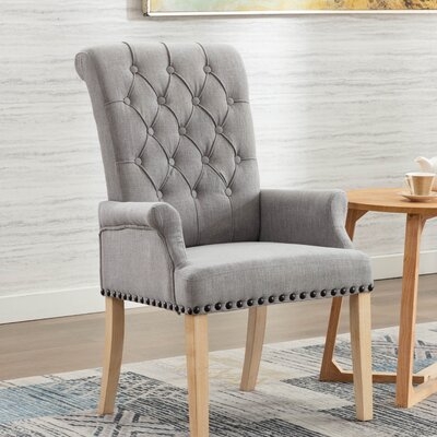 Amdad Tufted Linen Upholstered Arm Chair - Image 0