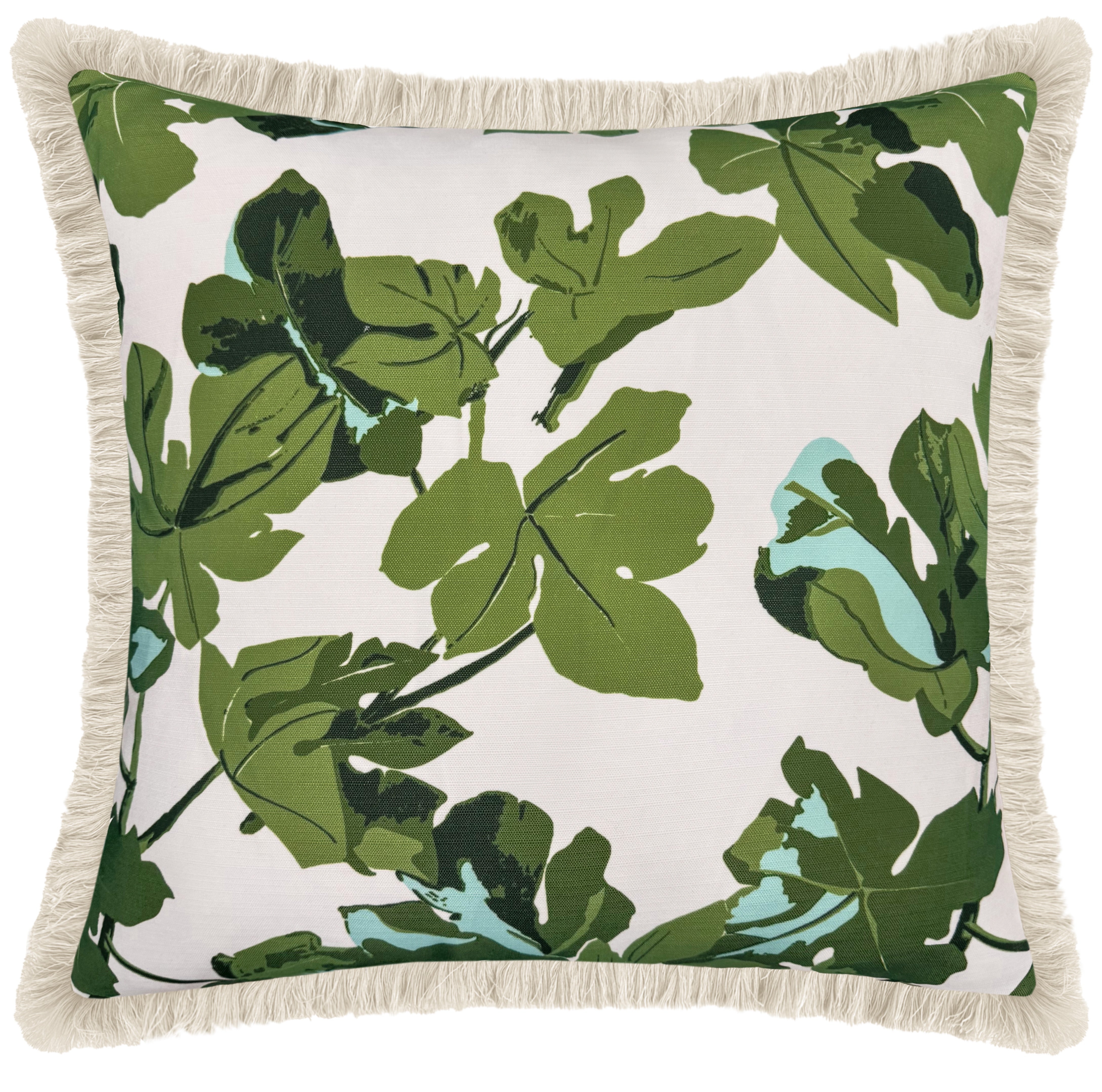 OUTDOOR : FIG LEAF // ORIGINAL ON WHITE | PETER DUNHAM - SAMPLE 4" X 4" / Cording / OFF WHITE - Image 1