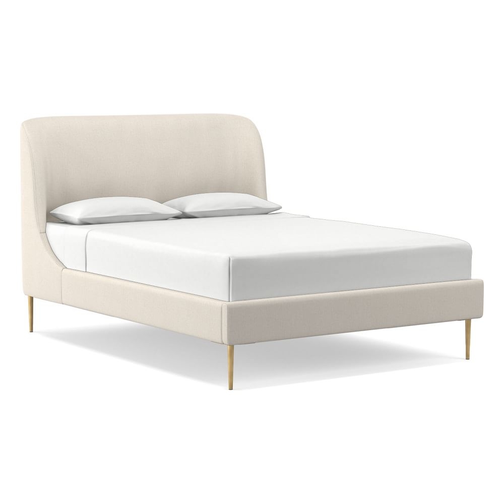 Lana Upholstered Bed, King, Yarn Dyed Linen, Weave, Alabaster - Image 0