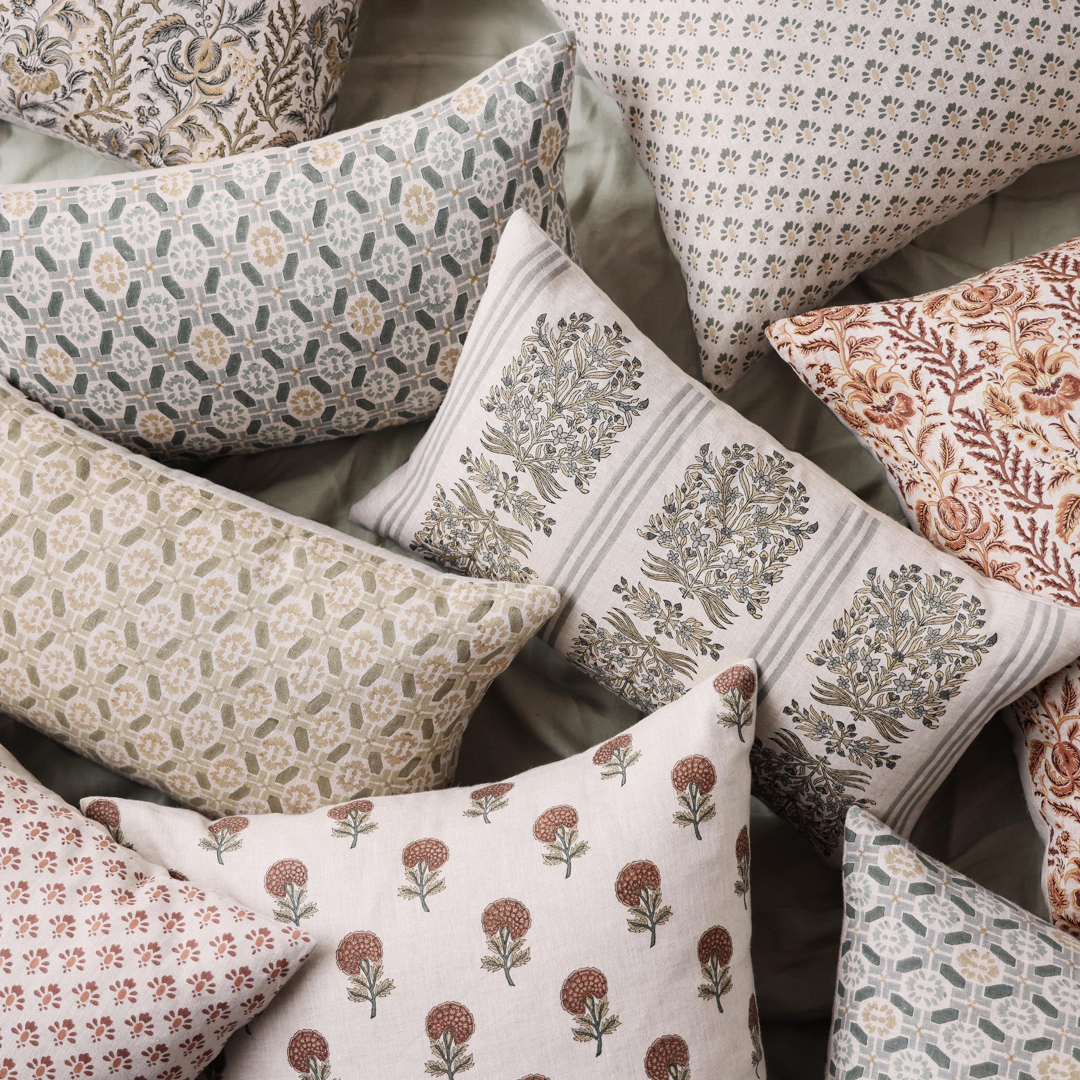 The Citizenry Lia Block Print Pillow | Clay - Image 4