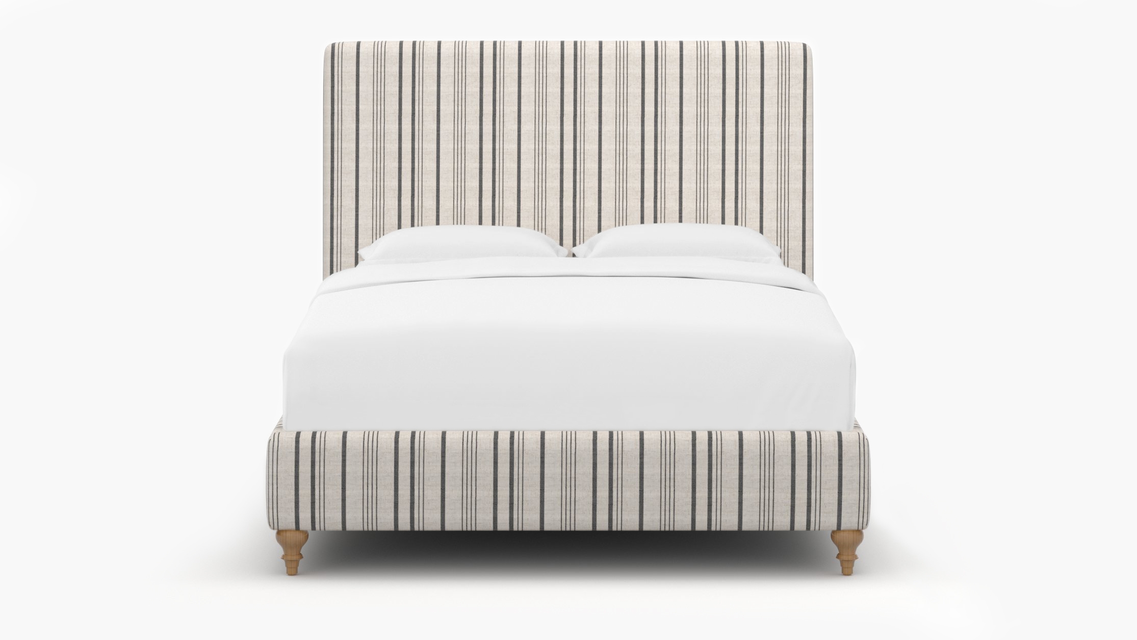 Classic Bed, Black Market Stripe, Natural Traditional Turned Leg, Twin - Image 0