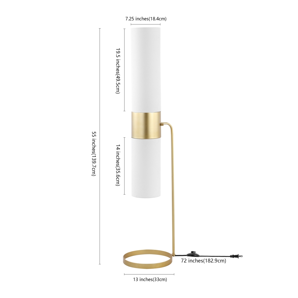 Fierro 55" Floor Lamp - Gold - Image 0