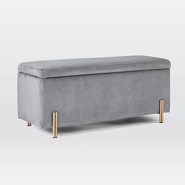 Mod Storage Ottoman Entry, Poly, Twill, Sand, Charcoal - Image 2