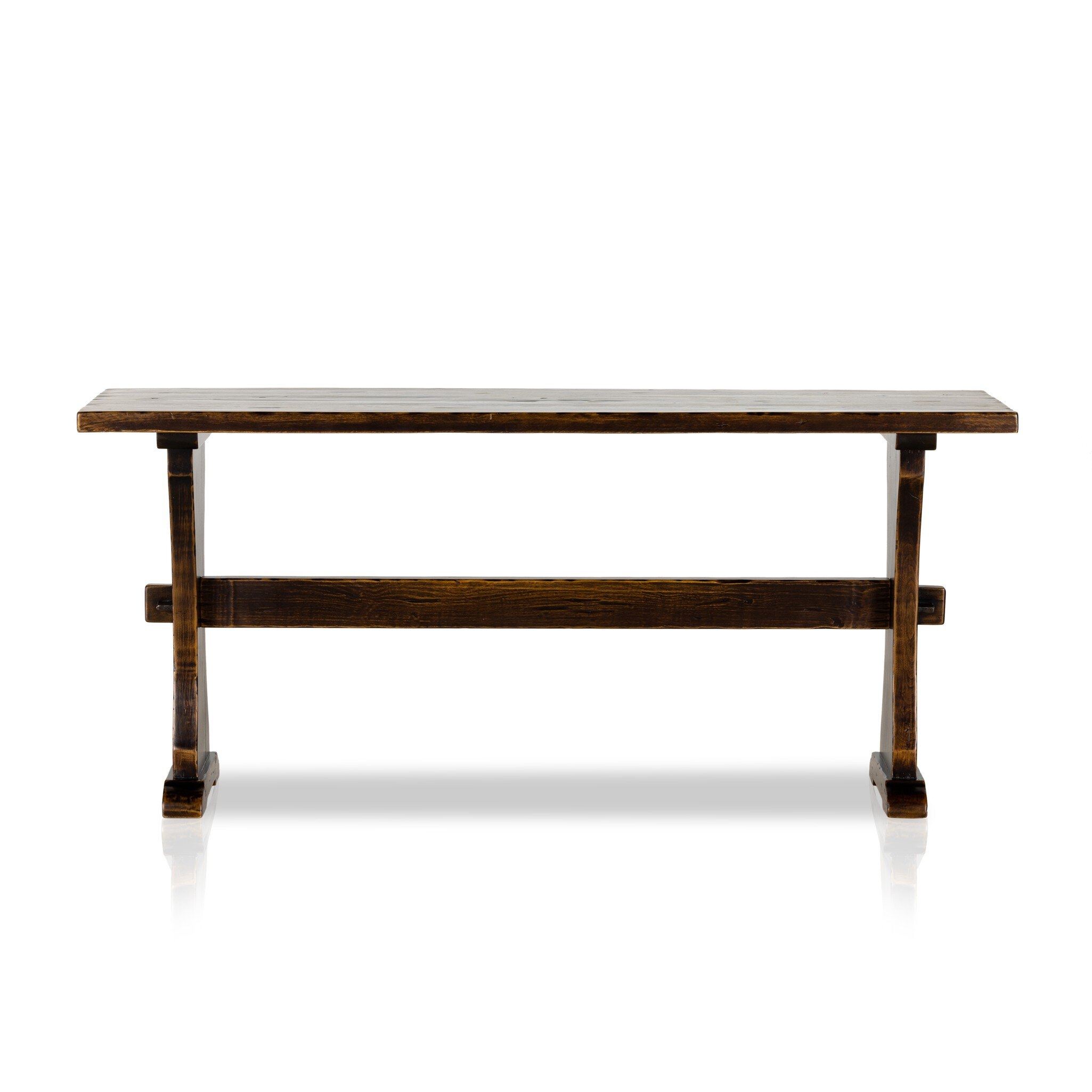 Trestle Console Table - Distressed Walnut - Image 4